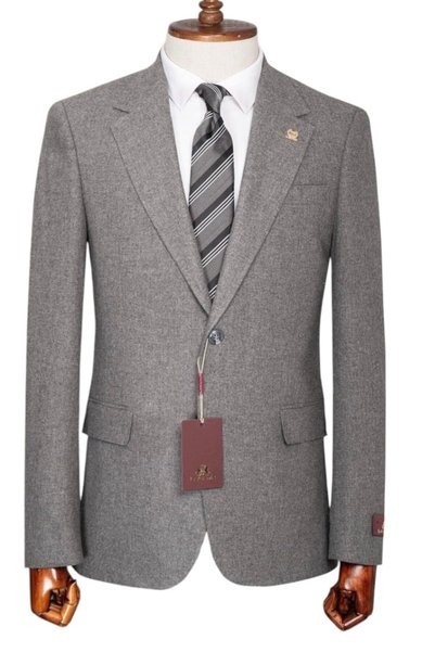 ilayda emir Gray Kaşe Luxury, Slim Fit, Blazer, Men's Jacket
