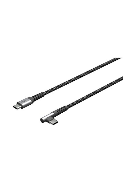 goobay Cablu elegant extra-rezistent textil 1m 60W USB2.0 tip C 90 de grade -...