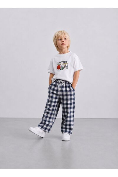 minimorakids Boy's 100% Cotton Linen Blend Pants + T-Shirt Set