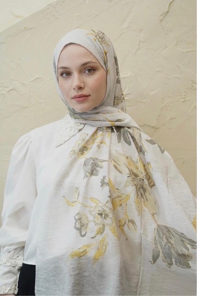 YILDIZ SCARFS شال تينسل فاخر بنمط الأوركيد - إكرو