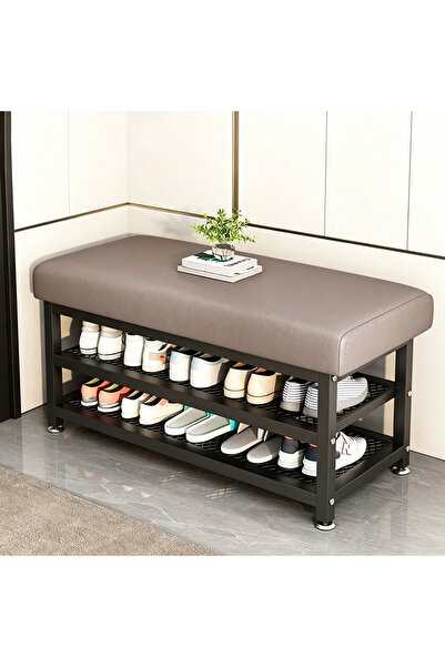 genric FFD Shoe Bench with Cushion Seat, 3-Tier Shoe Rack Storage Organizer, ...