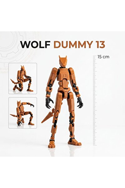 MD Design Wolf Dummy 13 Hareketli Eklemli Aksiyon Figürü 15 cm 3D Baskı Kolek...