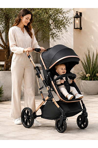 N.zone 3-in-1 Baby Stroller One-Hand Folding Travel Stroller with Sleeping Be...