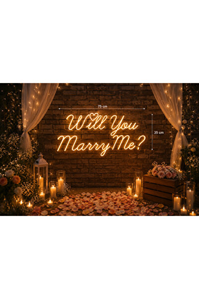 dekoraven Will You Marry Me Benimle Evlenir Misin Led Neon Tabela Evlilik Tek...