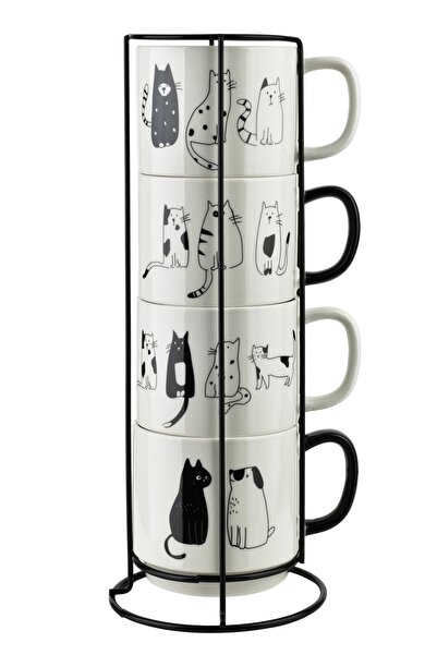 MONDEX Set de căni din porțelan Affekdesign de COTTELLO 4 x 370 ml Multicolor...