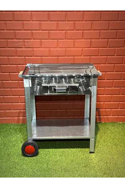 doğu 60X35 KROM TEKERLEKLİ KÖMÜRLÜ BAHÇE VE PİKNİK MANGALI