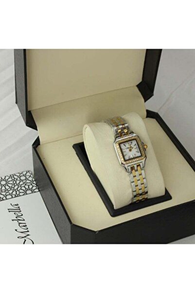 marblino Women's steel watch decorated with zircon clamshell waterproof moder...