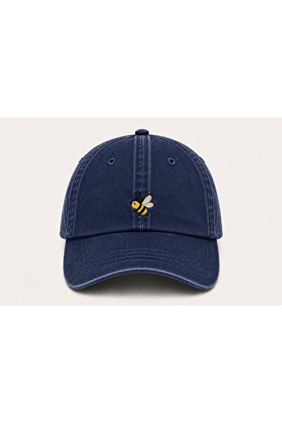 WeavedCo Bee Embroidered Vintage Washed Baseball Cap