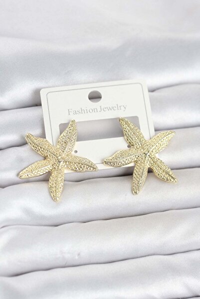 Inure Jewelry Gold Color Brass Starfish Model Women's Earrings