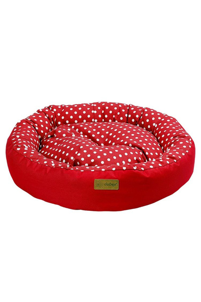 4Dog Deluxe Кръгло водоустойчиво легло за домашни любимци, червено, 65x15 см,...