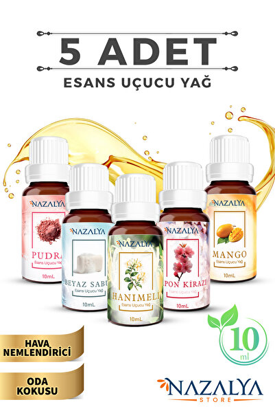 Nazalya Hava Nemlendiriciler için Uçucu Oda koku Yağı Esansiyeli 5'li Set 10 ML