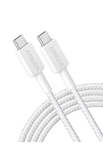 Anker 322 USB-C към USB-C кабел, 60W, 1.8 м, Бял