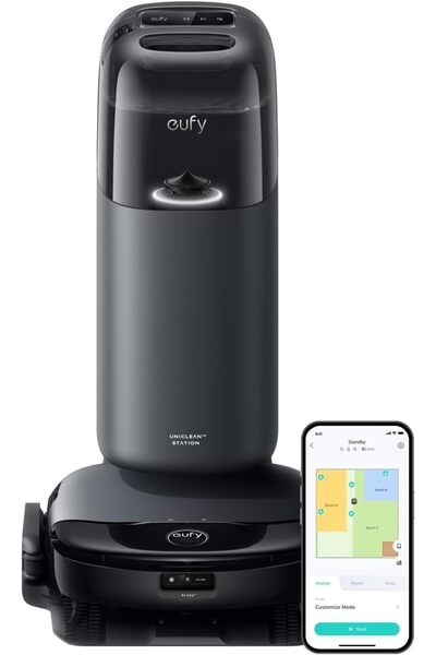 eufy Aspirator robot și mop Omni S1 cu stație multifuncțională, negru