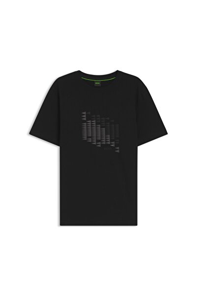 BOSS Desen baskılı streç pamuk T-shirt