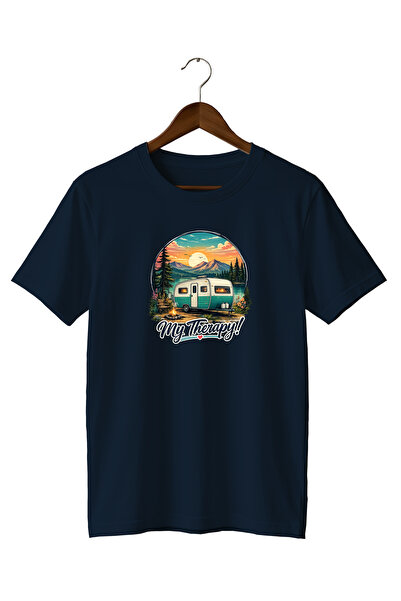 WİDİ Nature Mountain Caravan and Sunset My Therapy Printed T-Shirt 100% Cotton
