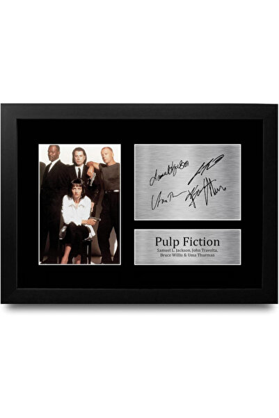 HWC Trading هدية من فيلم Pulp Fiction، صورة موقعة مؤطرة بحجم A4، هدايا للممثل...