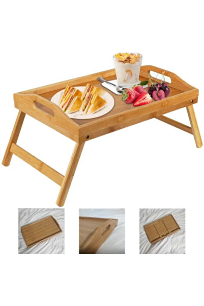TAPIT Bamboo Bed Tray with Foldable Legs, Portable Breakfast Tray, Bamboo Tab...