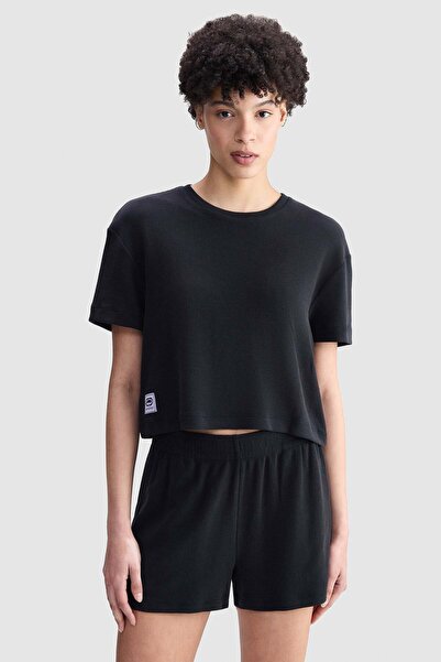 ecko unltd. Ecko Red Melanie Standard Fit Crop Crew Neck Women's Black Tshirt