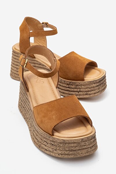 Zeynep Sıradağlı Liam Women's Genuine Leather Sandals Tan Suede