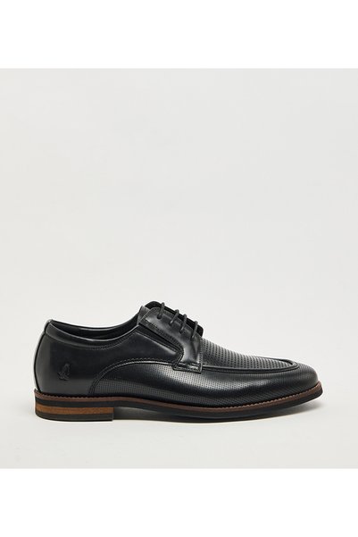 Hush Puppies Plain Black Leather Casual Shoes