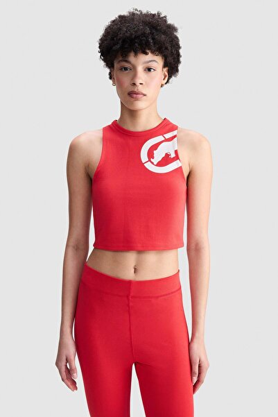 ecko unltd. Ecko Red Hannah Regular Fit Crop Crew Neck Printed Women's Red Ta...