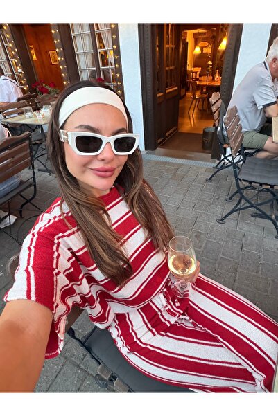 Gizem Ecemiş Baren Kırmızı Çizgili Mevsimlik Takım
