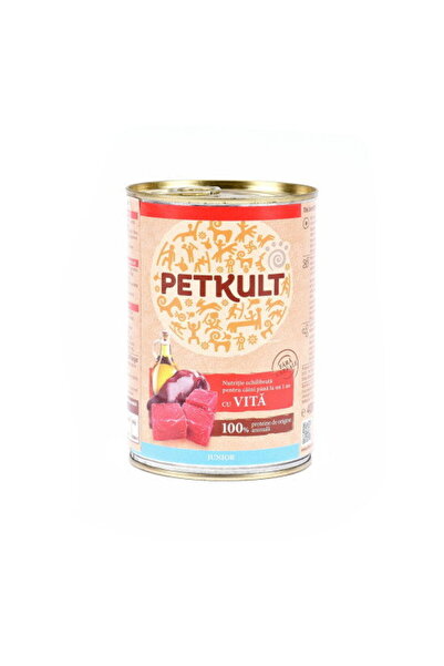 PetKult Hrana umeda pentru caini Junior cu vita 400 g