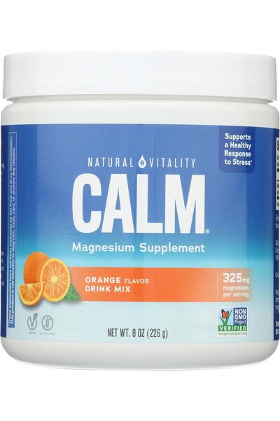 Natural Vitality مكمل المغنيسيوم المهدئ، مسحوق مشروب مضاد للتوتر، خالٍ من الغ...
