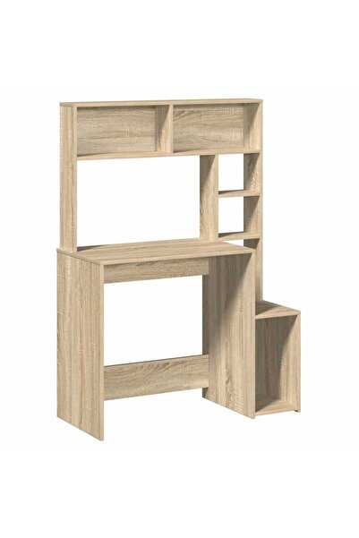 vidaxl Birou cu rafturi, stejar sonoma, 100x45x140 cm, lemn compozit