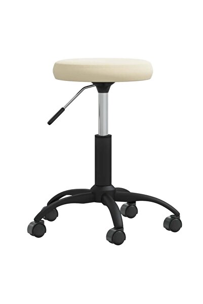 vidaxl Scaun pivotant de birou catifea crem