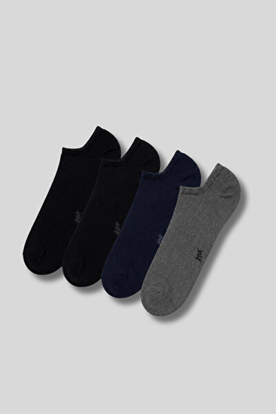 Ada Çorap & İç Giyim Men's 4-Pack Bamboo Sneaker Invisible Socks Multi-Color