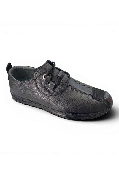 Yaz Kış Ayakkabı Yazkiş Men's Black Leather Genuine Leather Casual Comfortabl...
