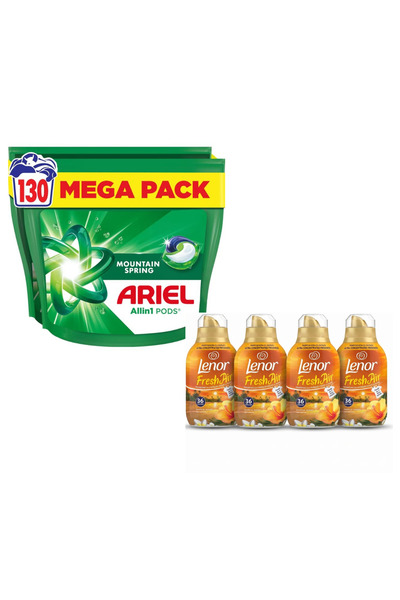lenor Pachet 130 spalari Ariel Mountain Spring+144 spalari Ultra concentrat T...