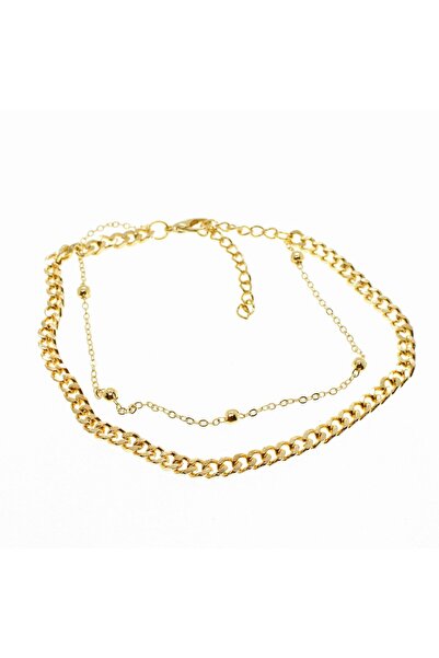OGHAMAY Gold Color Ball And Cadena Chain Anklet - 1912