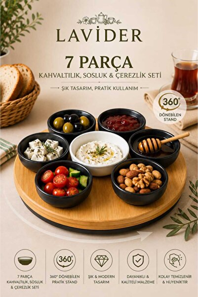 Lavider Rosé 7 Parça Seramik Kahvaltılık Seti | Çerezlik, Sosluk ve Reçellik ...