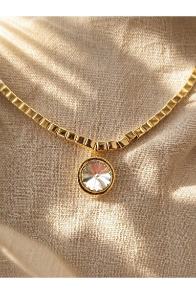 Mope Accessories Single Stone Cube Necklace