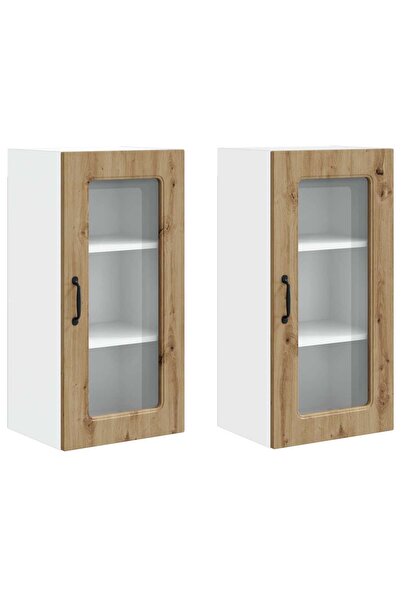 vidaxl Dulap de bucătărie cu depozitare Kalmar 2 pcs Stejar Artizanal