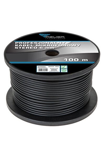 AZUSA Cablu profesional pentru microfon stereo 6mm, cupru cositorit, rolă de ...