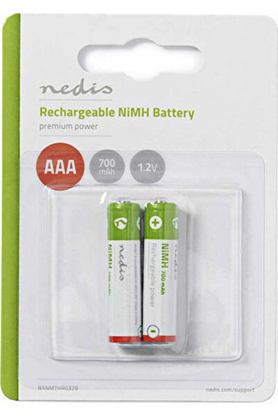 Nedis Επαναφορτιζόμενη Μπαταρία AAA Ni-MH 700mAh 1.2V 2 τεμάχια