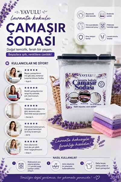 yavulu Lavanta Kokulu Çamaşır Sodası 1KG (Özel Kutusunda)