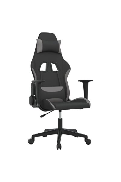 vidaxl Scaun de jocuri, negru și gri deschis, textil