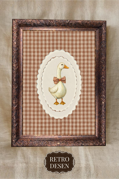 Retro Çerçeveli Çocuk Odası Tablosu, Vintage Bebek Odası Tablosu, Çocuk Odası...