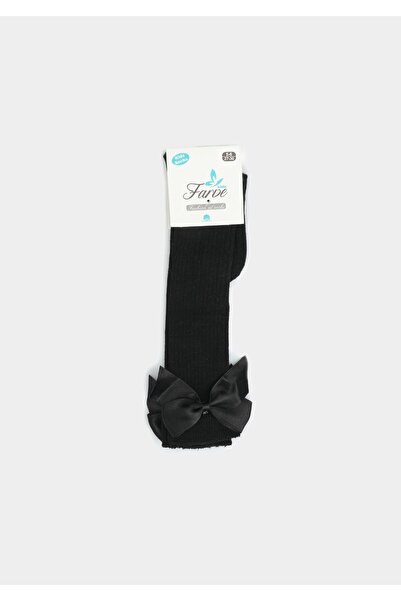Farve Black Ribbon Below Knee Socks Black