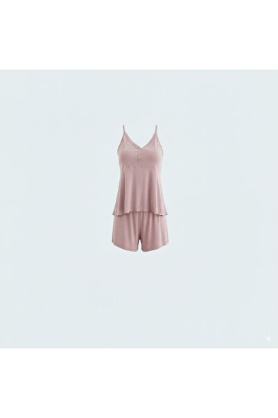 Generic Soft Viscose Pajama Set with Shorts and Loose Top with Stylish Button...