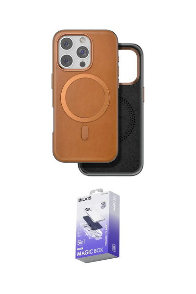 NVDN- İeg™ İphone 16 Pro Kılıf Pusula Işık Koleksiyonu - Siyah Bilvis 5in1 5d Magic Hayalet Cam Ekra