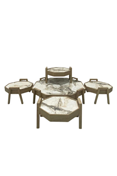 Mily Floor table set, five Turkish tables, multiple colors