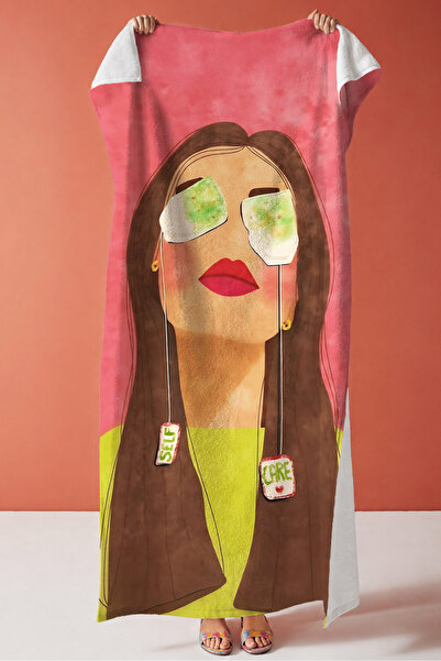 Evimde Bambaşka Prosop de plajă artistic cu figură feminină - Artă pop modern...