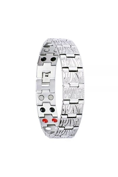 CRM Magnetic bracelet for men, CRM, adjustable, silver, 21 cm