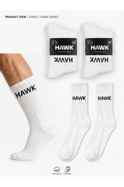 HAWK Erkek Uzun Sporcu Çorap 2 paket 6 Çift Uzun Konçlu Diz Altı Pamuk Çorap ...