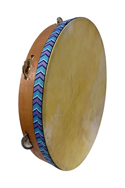 bademüzik 42 cm Zilli Bendir – Doğal Hayvan Derili | El Yapımı | Üst Kalite